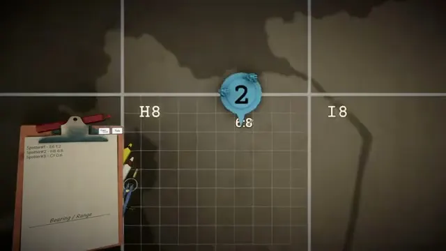 IRON NEST tactical map with a numbered marker and the active report clipboard visible.